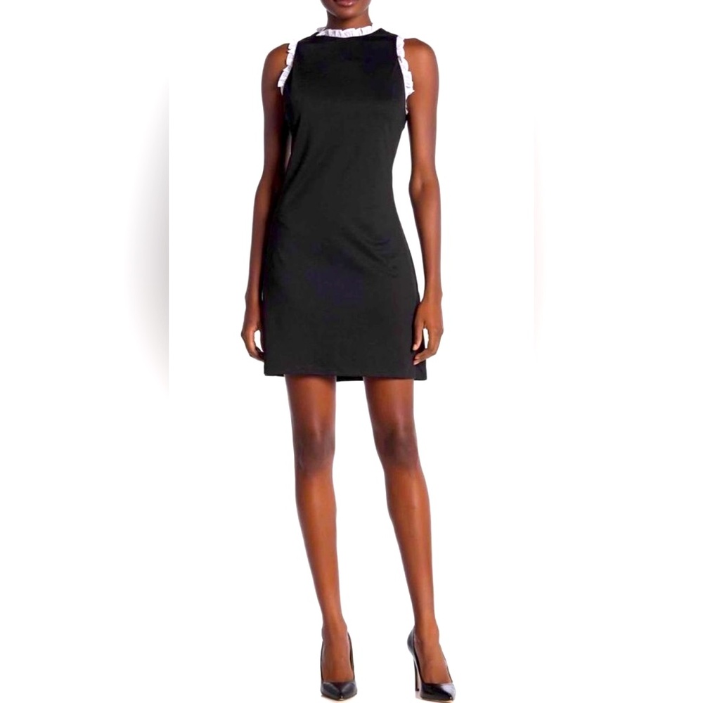 NWT Alexia Admor shift dress SZ M White Ruffles Around Neck & Arms Whimsigoth